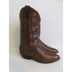Mens Custom Brown Leather Western Cowboy Boots Made in USA Size 9EE